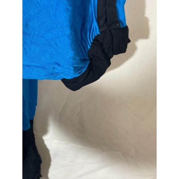 lady fashion short sleeve shirt blue black embellished butterfly medium READ - Picture 4 of 14